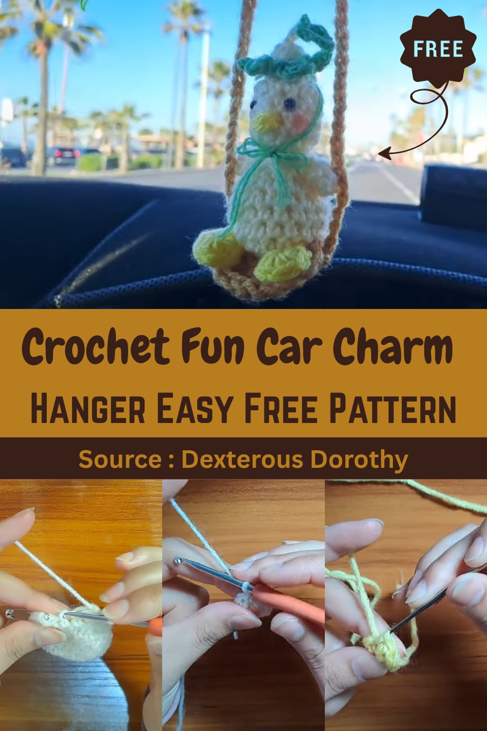 Crochet Fun Car Charm Hanger 1