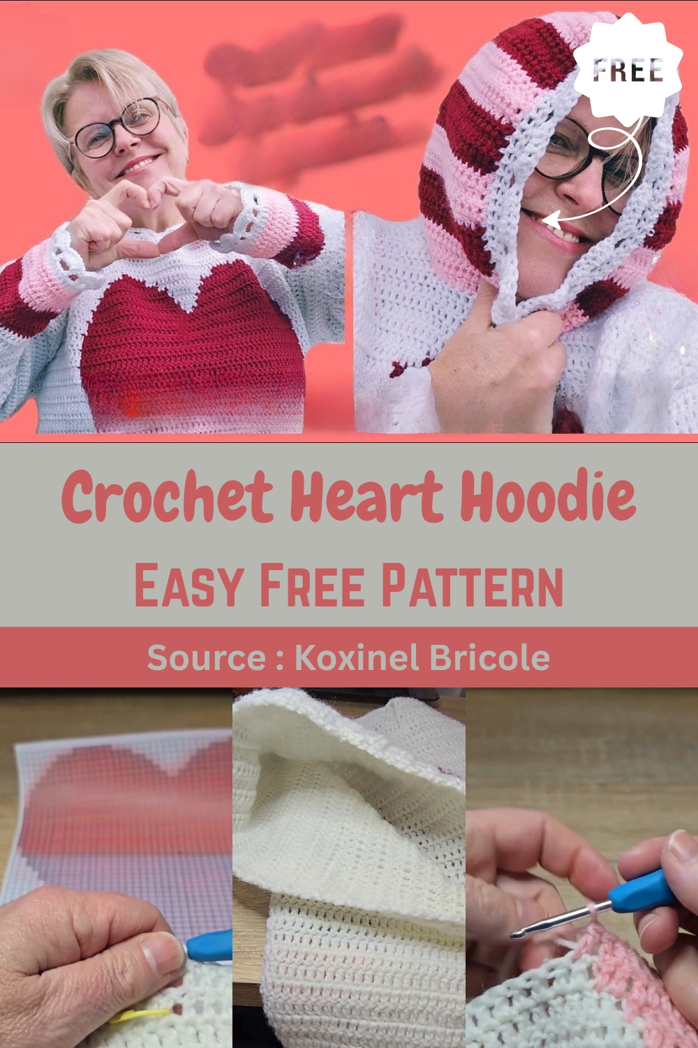 Crochet Heart Hoodie