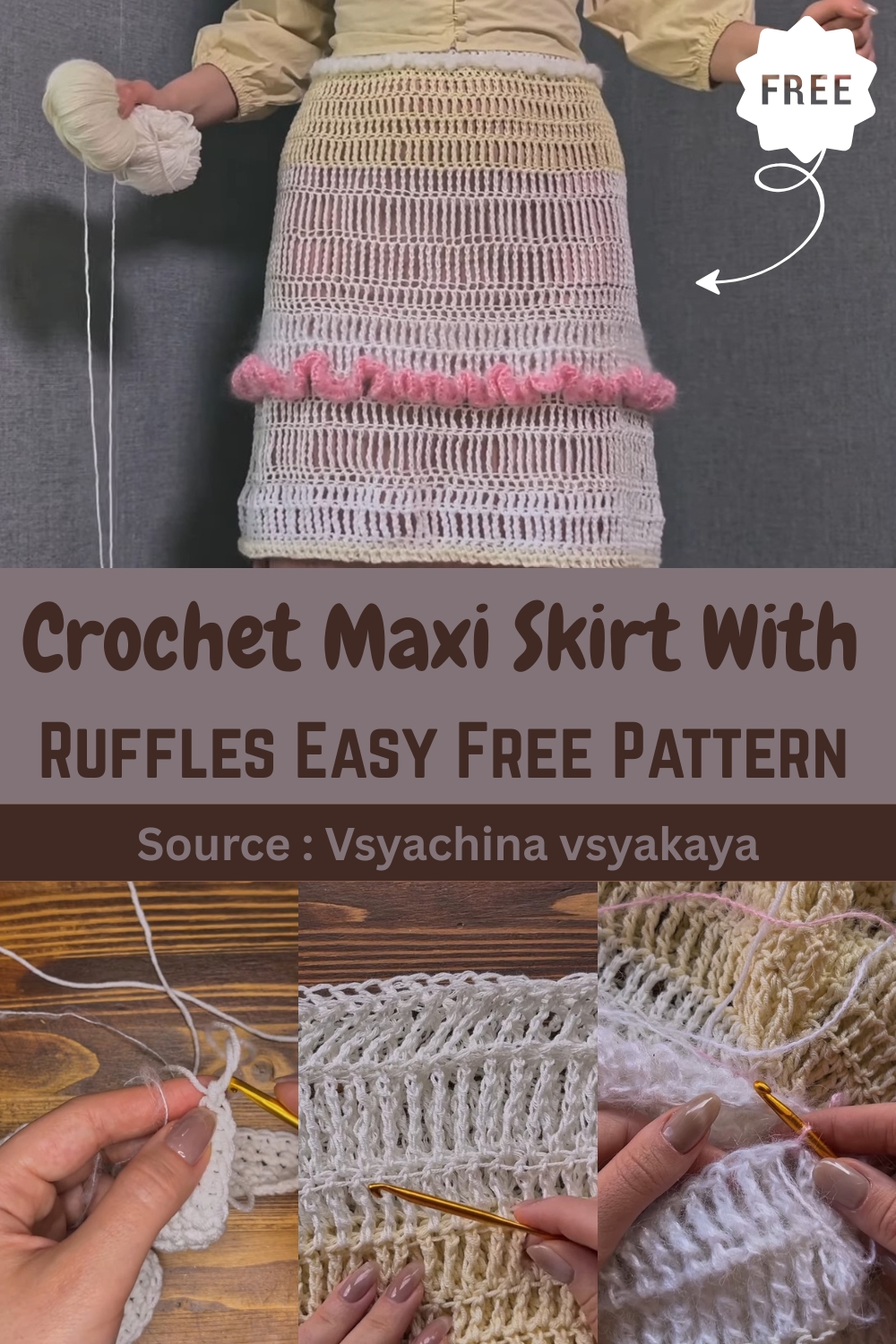 Crochet Maxi Skirt With Ruffles