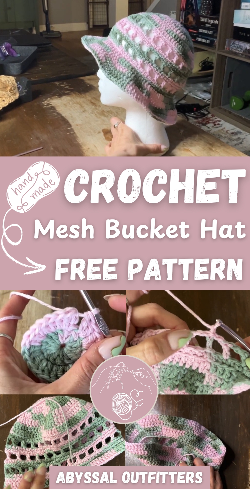 Crochet Mesh Bucket Hat