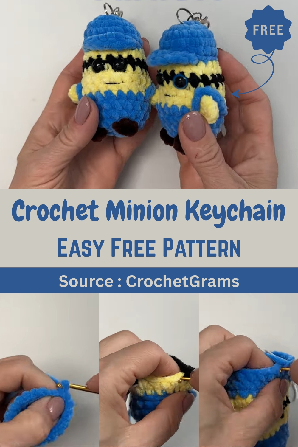 Crochet Minion Keychain
