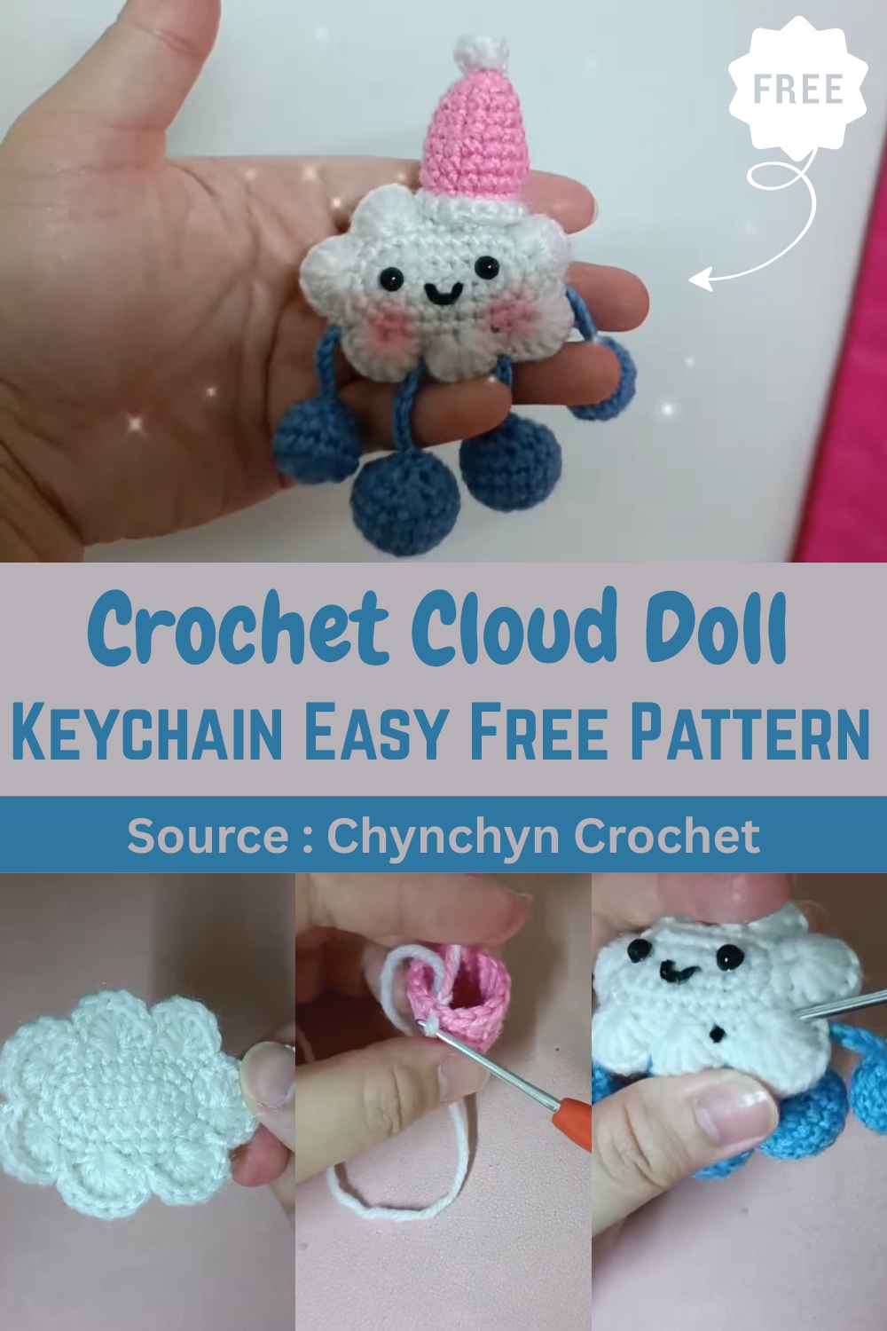 Crochet Scarf With Pom Poms & Snowflakes