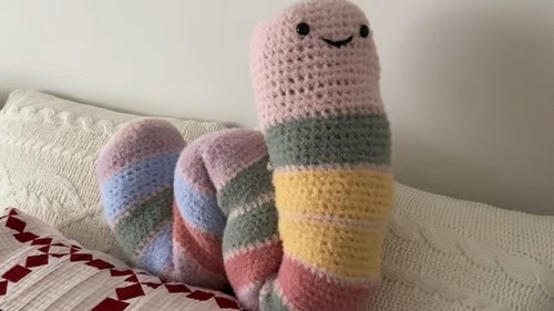 Crochet Bookworm Pillow 4