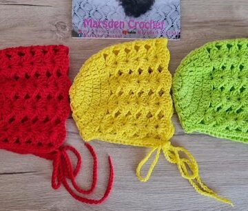 Crochet Baby Bonnet pattern 4