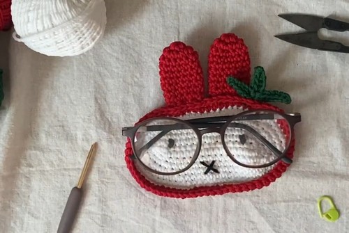 Crochet Tomato Glasses Case 5