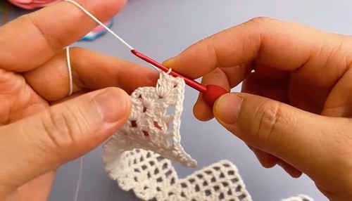 Crochet Floral Lace Headband 2