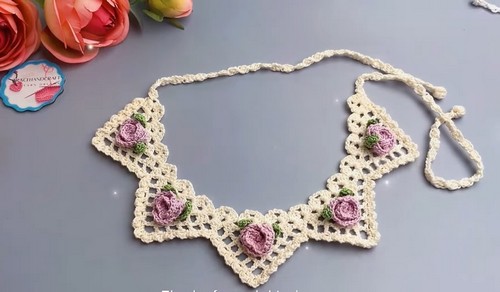 Crochet Floral Lace Headband 5