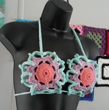 Crochet Flower Bikini Top 5