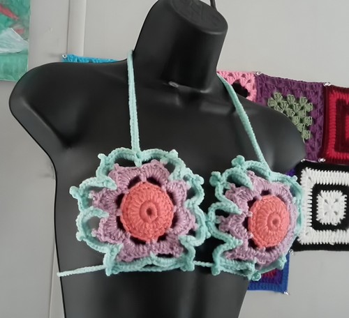 Crochet Flower Bikini Top 5