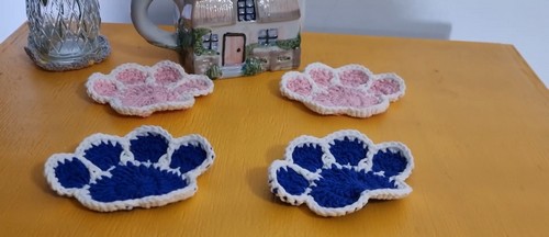 Crochet Paw Coasters 5