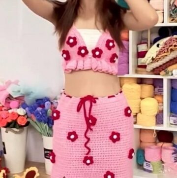 Crochet Puff Flower Outfit 4