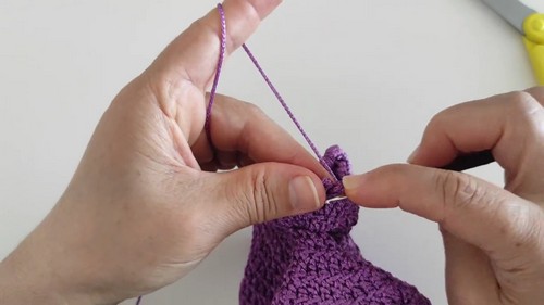 Crochet 3D Rose Bag 2