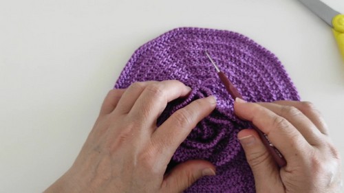 Crochet 3D Rose Bag 3