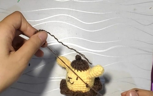 Crochet Pompompurin Ice Cream Keychain 4