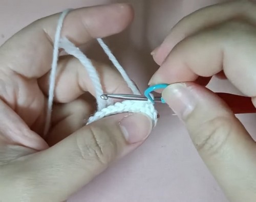 Crochet Scarf With Pom Poms & Snowflakes 1