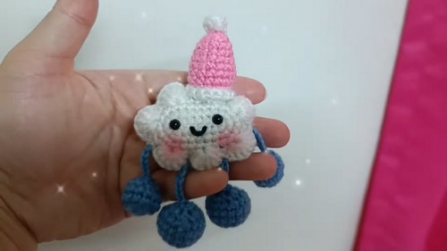 Crochet Scarf With Pom Poms & Snowflakes 6