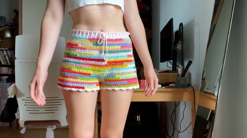 Crochet Scrap Yarn Shorts 5