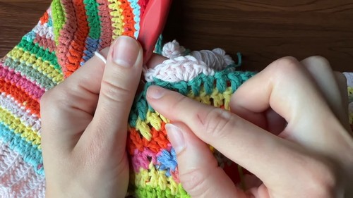 Crochet Scrap Yarn Shorts 4