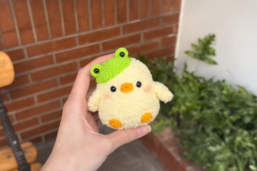 Crochet Chick With Frog Hat 5