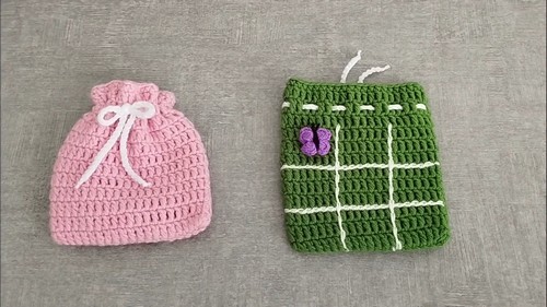 Crochet Tic Tac Toe Game Set With Pouch 5