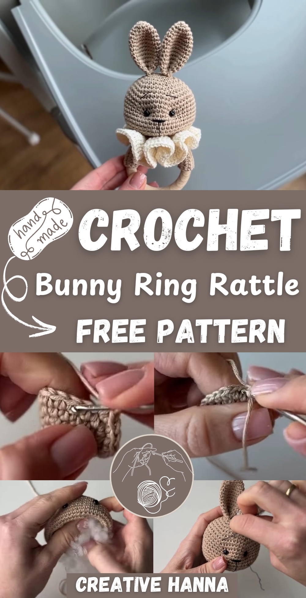 Crochet Bunny Ring Rattle