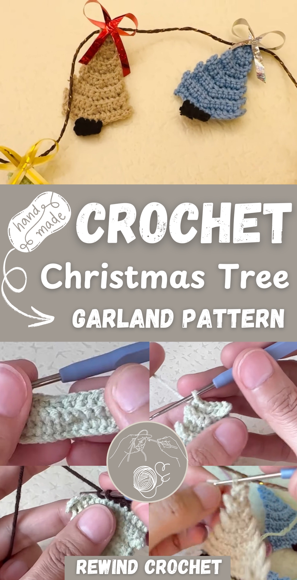 Crochet Christmas Tree Garland