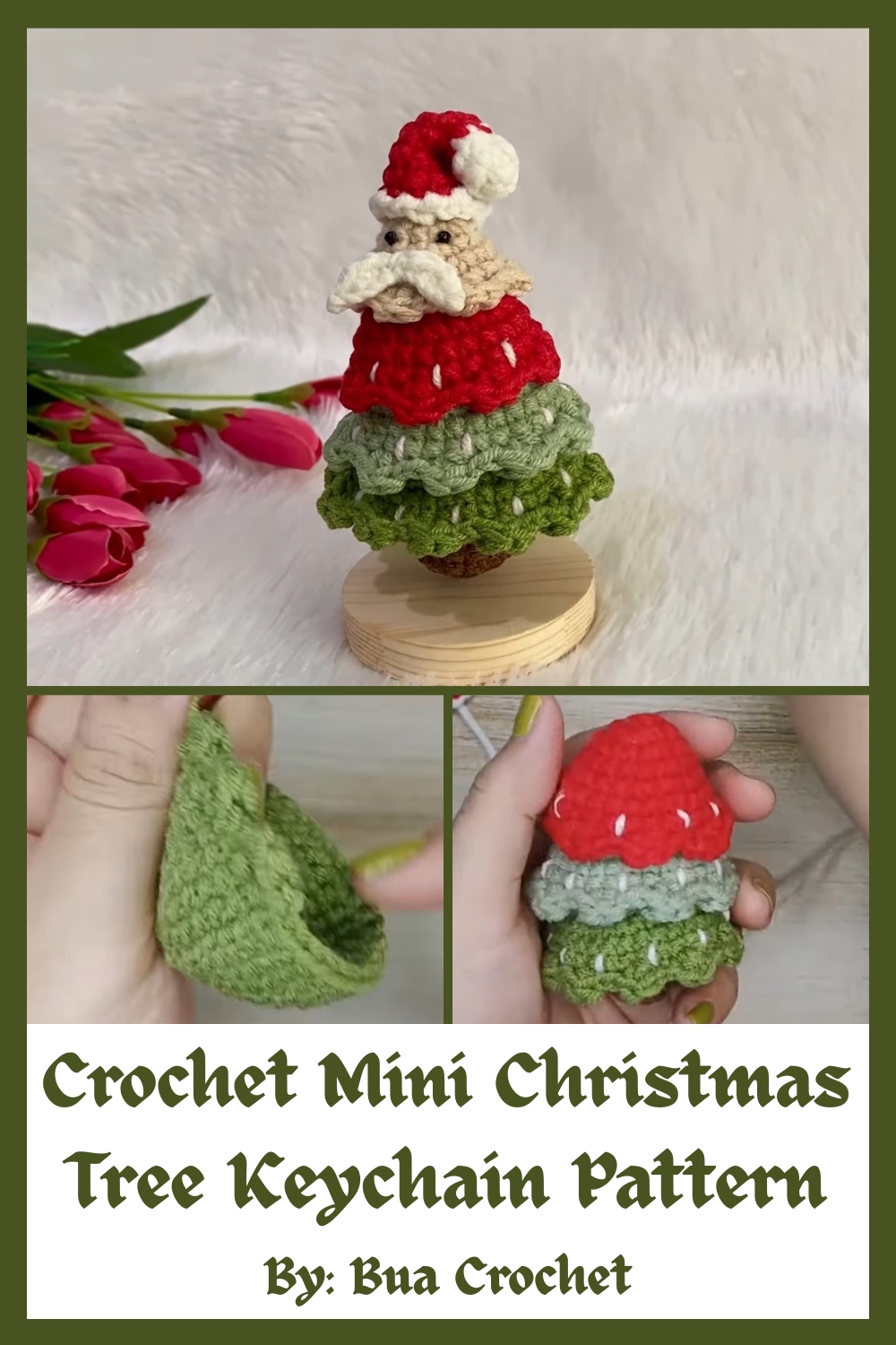 Crochet Mini Christmas Tree Keychain Pattern