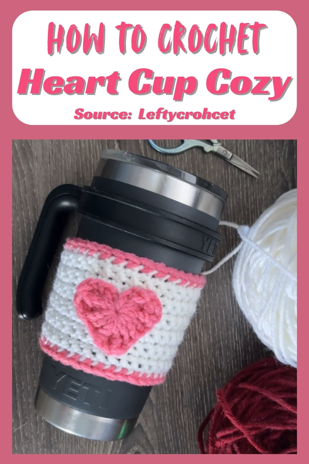 Crochet Heart Cup Cozy
