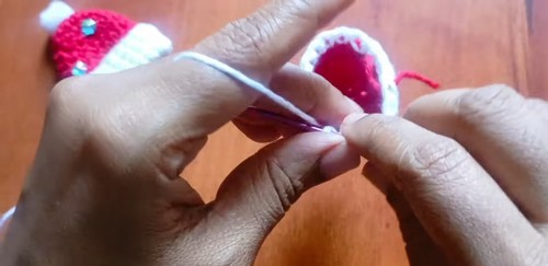 Unique Easy Crochet Santa Hat Keychain 3