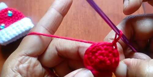 Unique Easy Crochet Santa Hat Keychain 1