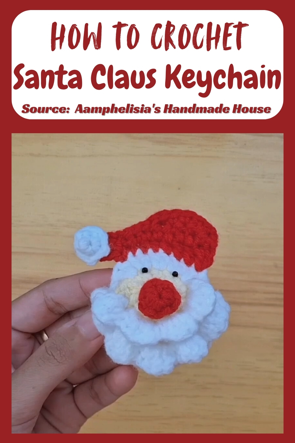 Unique Easy Crochet Santa Claus Keychain