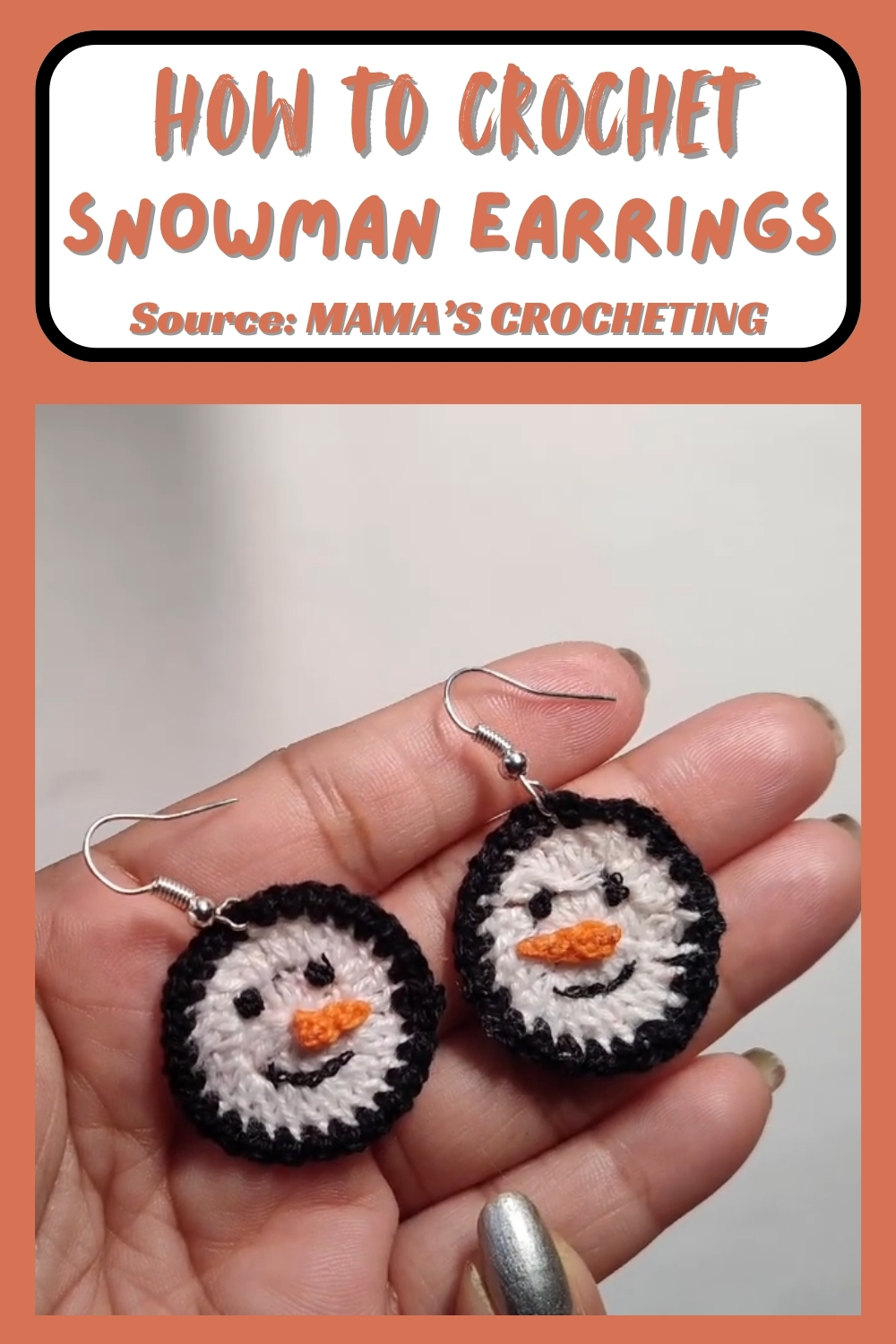 Unique Easy Crochet Snowman Earrings