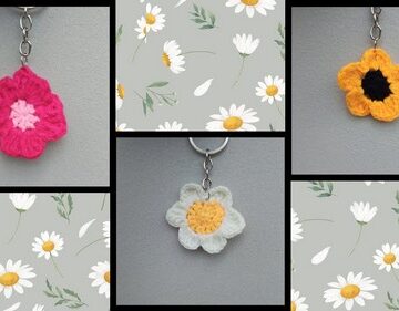 Crochet Daisy Keychain 4