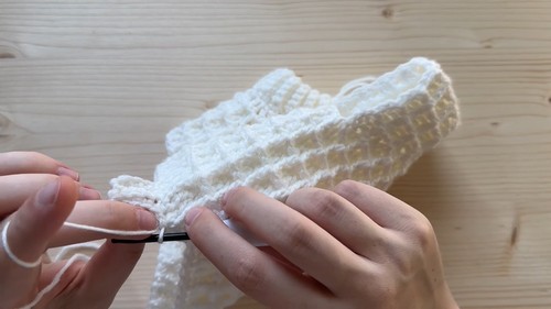 Crochet Baby Waffle Sweater 2
