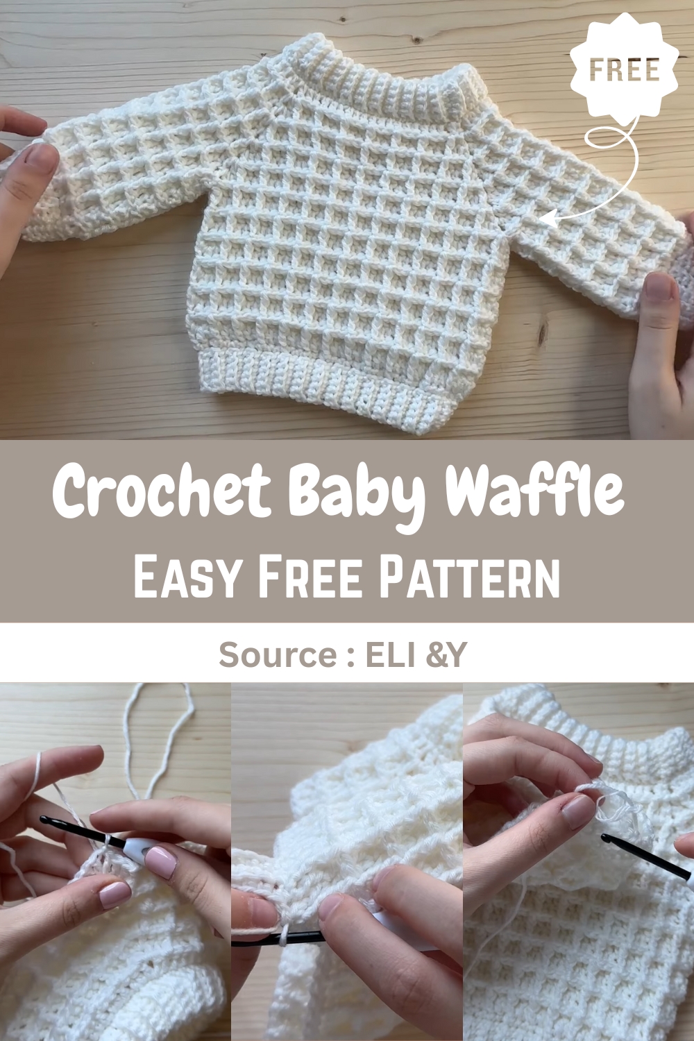 Crochet Baby Waffle Sweater