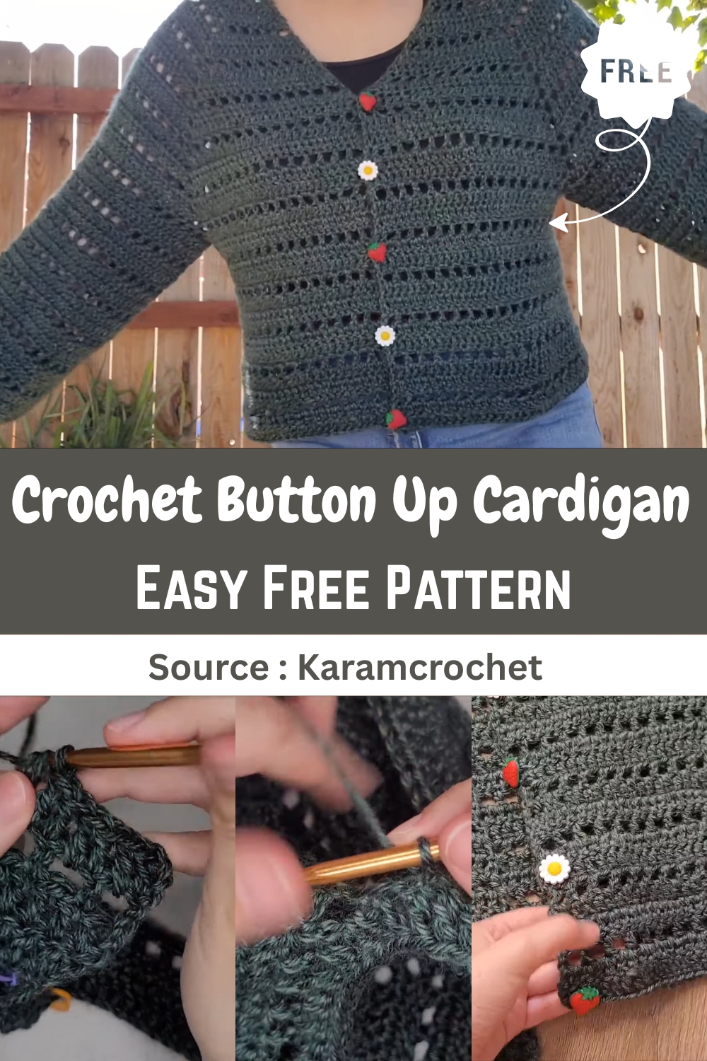 Crochet Button-Up Cardigan