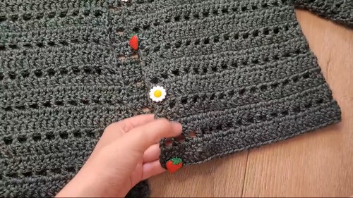 Crochet Button-Up Cardigan 3