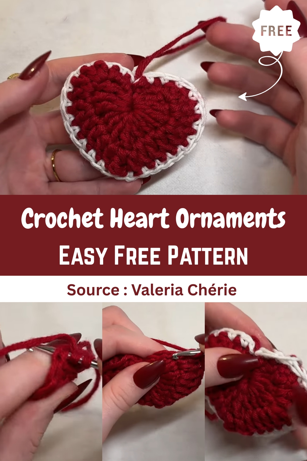 Crochet Heart Ornaments