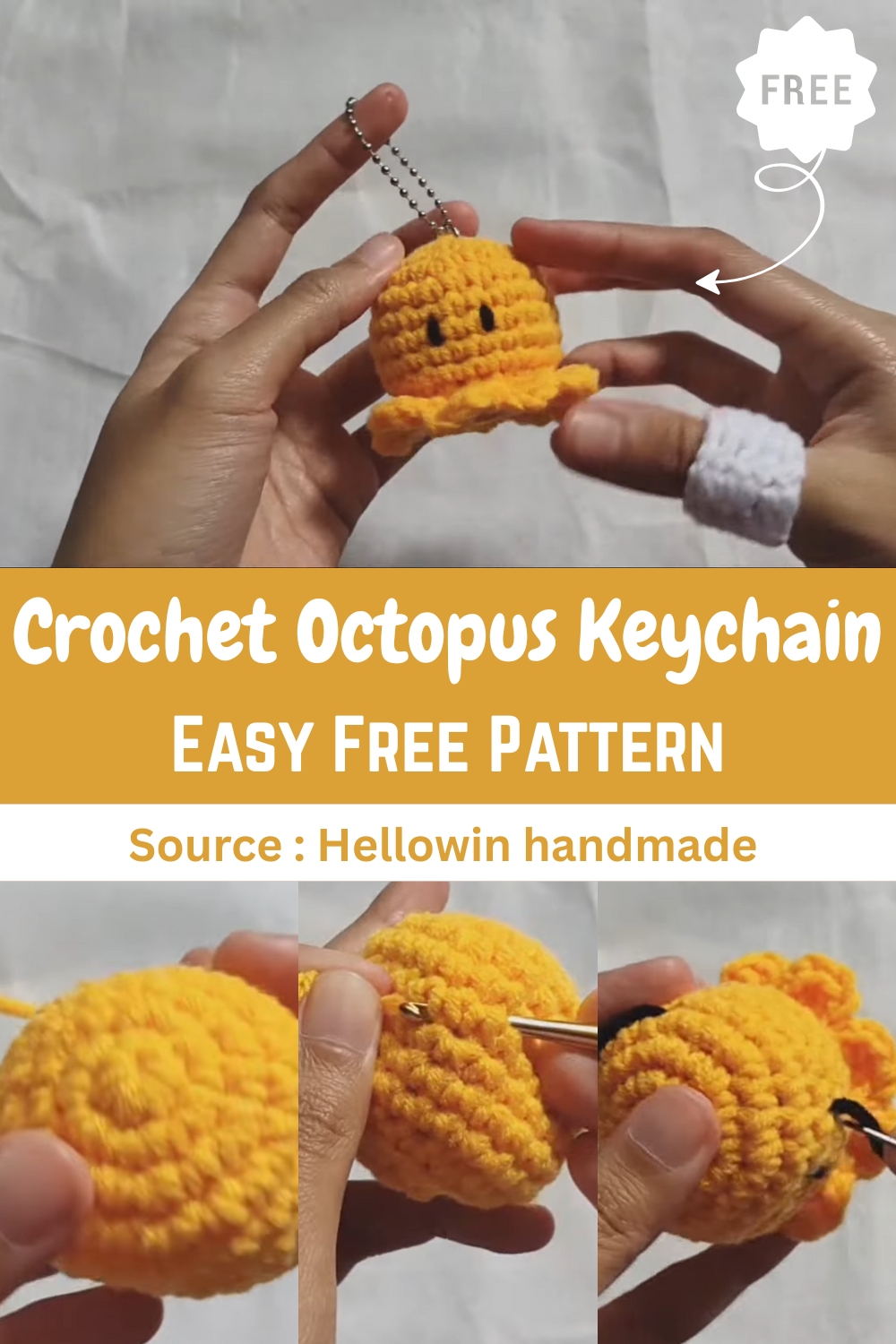 Crochet Octopus Keychain