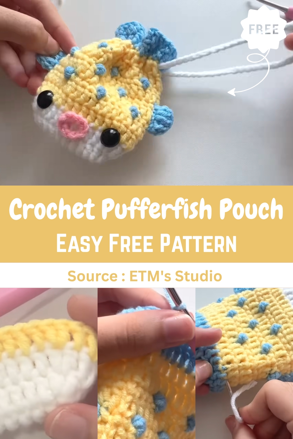 Crochet Pufferfish Pouch