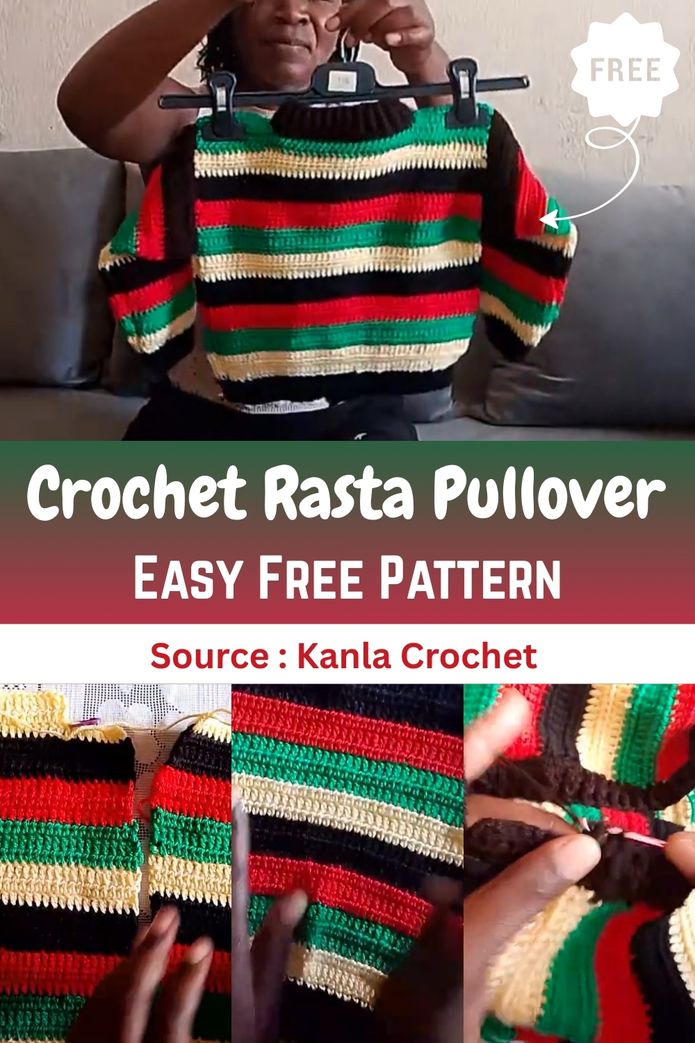 Crochet Rasta Pullover