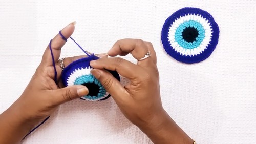 Crochet Evil Eye Keychain 3