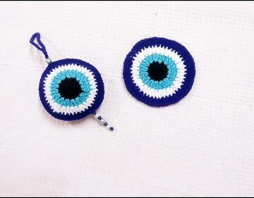 Crochet Evil Eye Keychain 4
