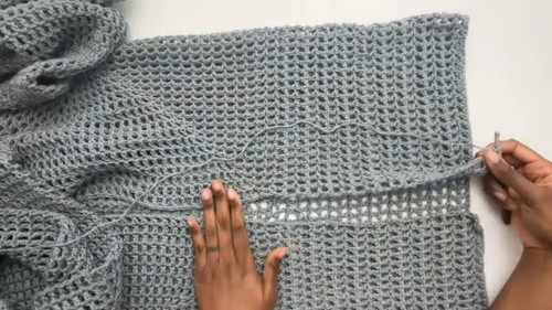 Crochet Mesh Hexagon Cardigan 3