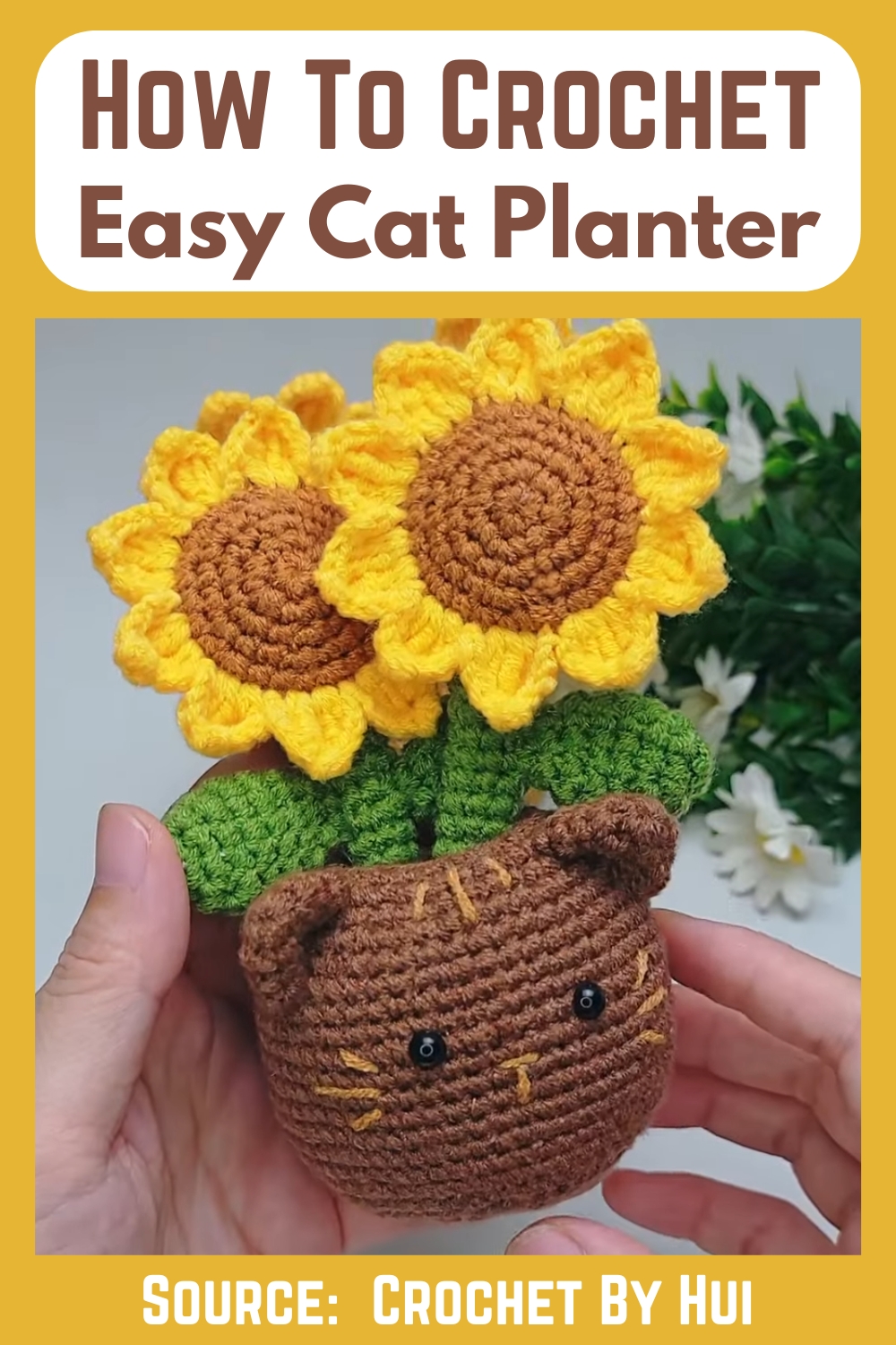 Unique Simple Crochet Cat Planter