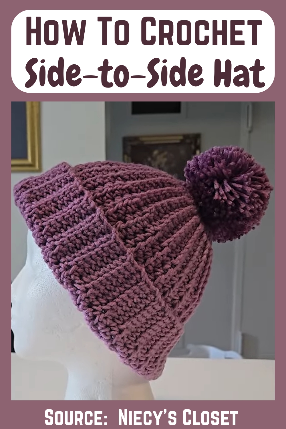 Unique Simple Crochet Side-to-Side Hat