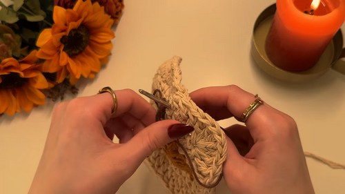 Crochet Pumpkin Granny Square Pillow 1