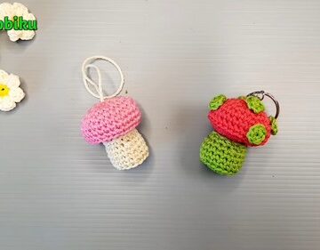 Crochet Mushroom Keychain 4