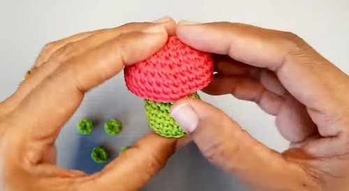 Crochet Mushroom Keychain 3