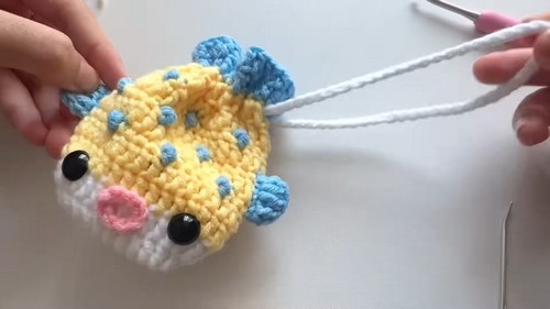 Crochet Pufferfish Pouch 4